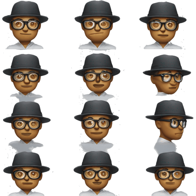 web designer with glassess and cool hat emoji