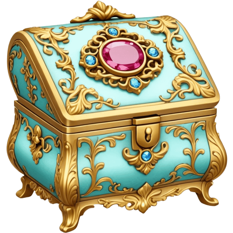 vintage jewelry box rococo emoji