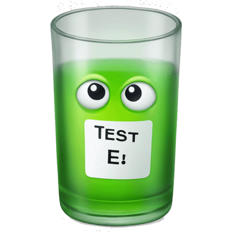 Small glass vile with “TEST E” on the label  emoji