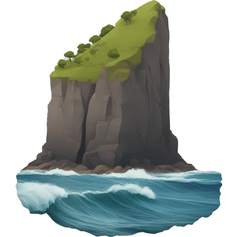 cliff and ocean in Scotland   emoji