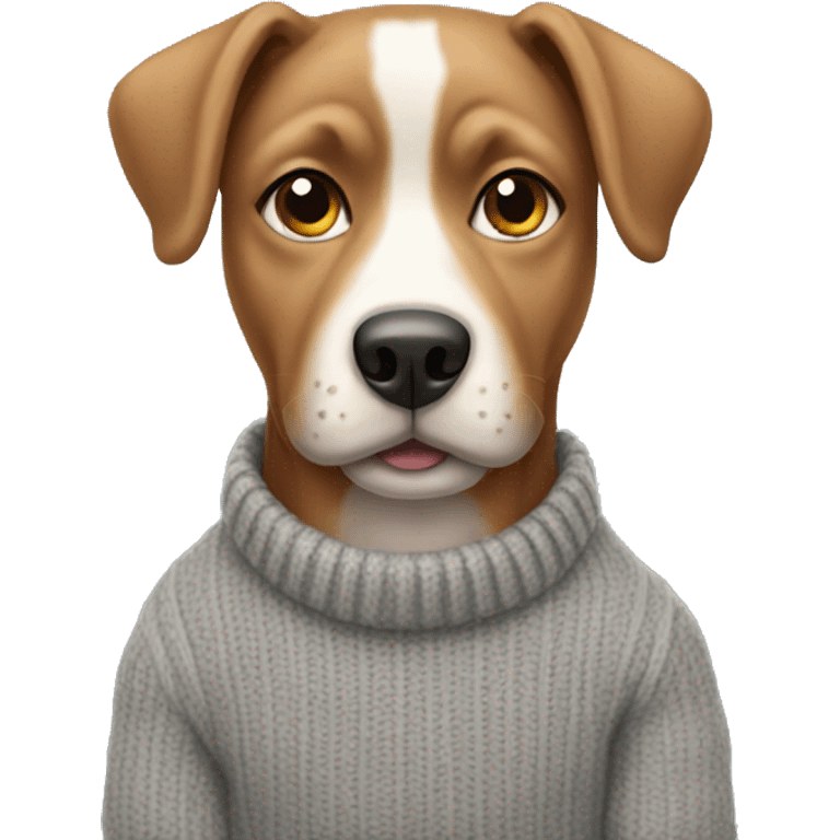 Dog wearing grey sweater  emoji