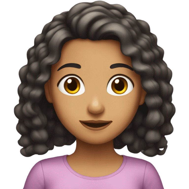 An Hispanic girl with curtly hair  emoji