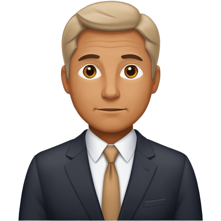 photorealistic middle age man business man in suit emoji