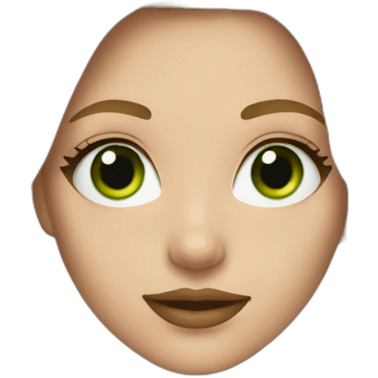 Girl with long blond hair and green eyes makeup  emoji