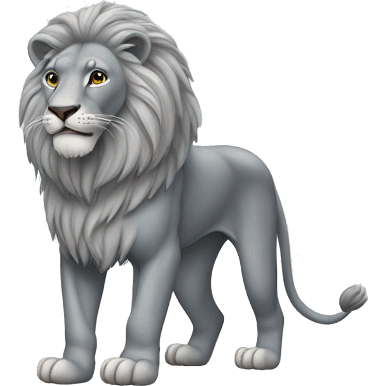 Grey Lion on hind legs emoji