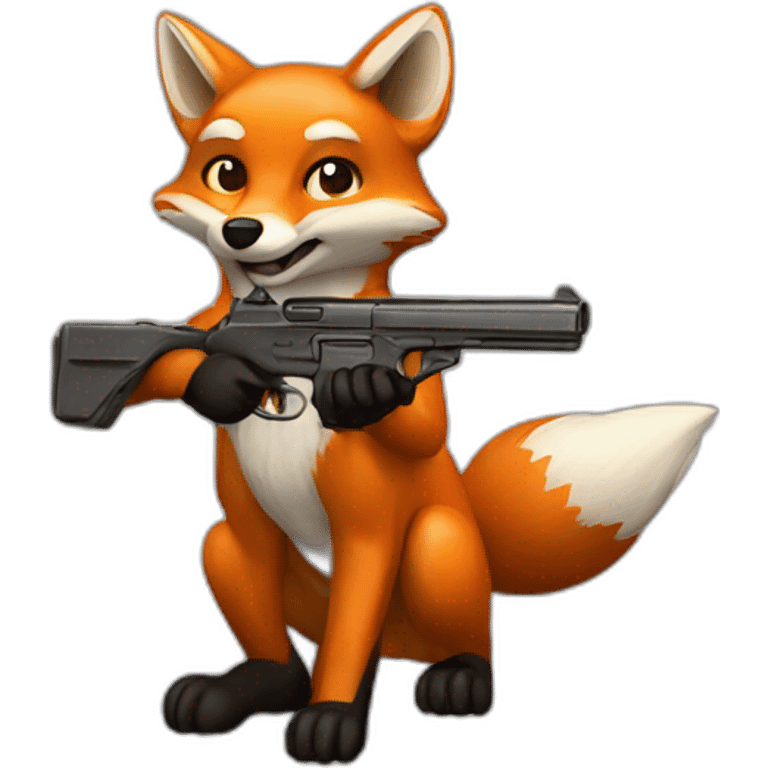 Fox with pistol emoji