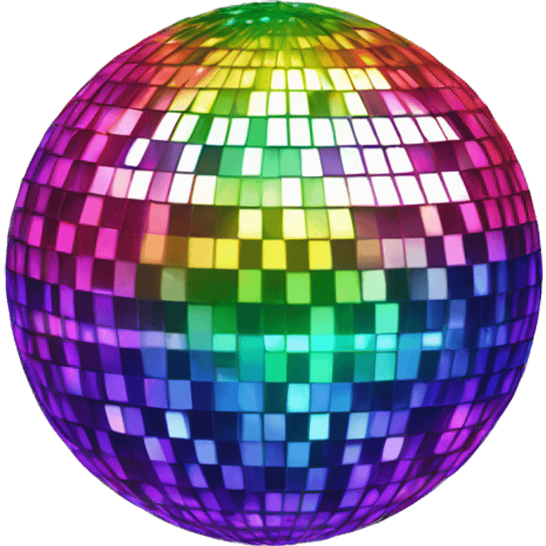 rainbow sparkle disco ball emoji