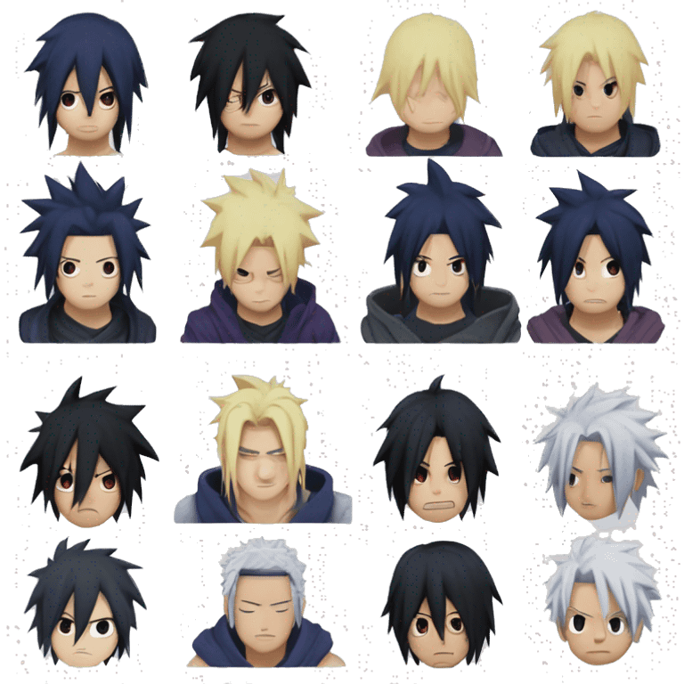 sasuke uchiha black hair emoji