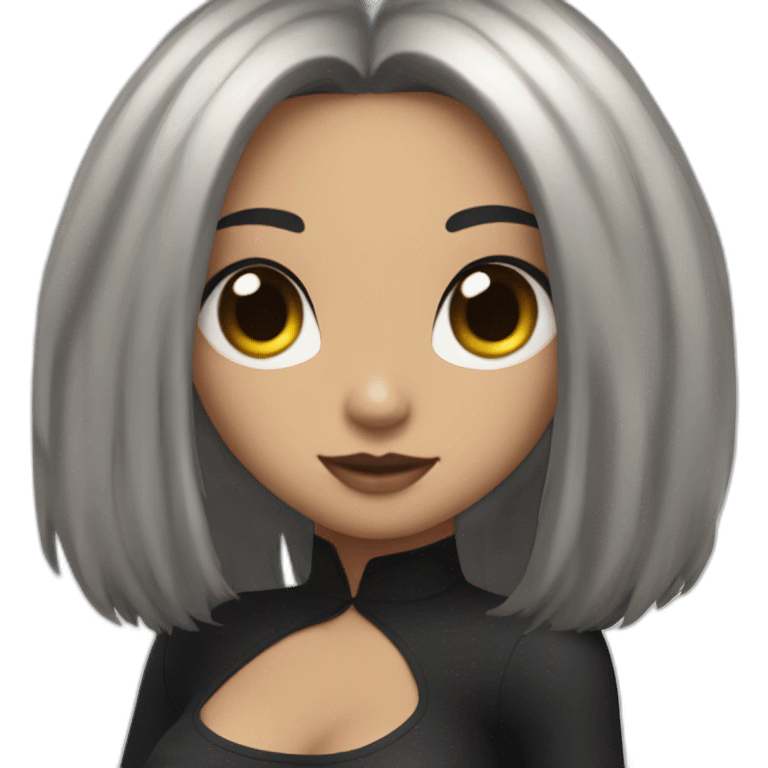 Thicc-goth-girl-with-black-hair-and-brown-eyes--dancing emoji