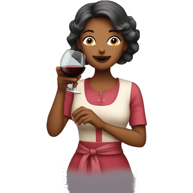 housewife drinking red wine emoji