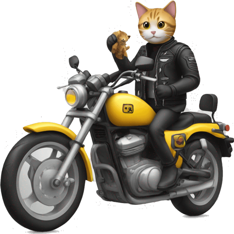 Motorcycle with cat emoji