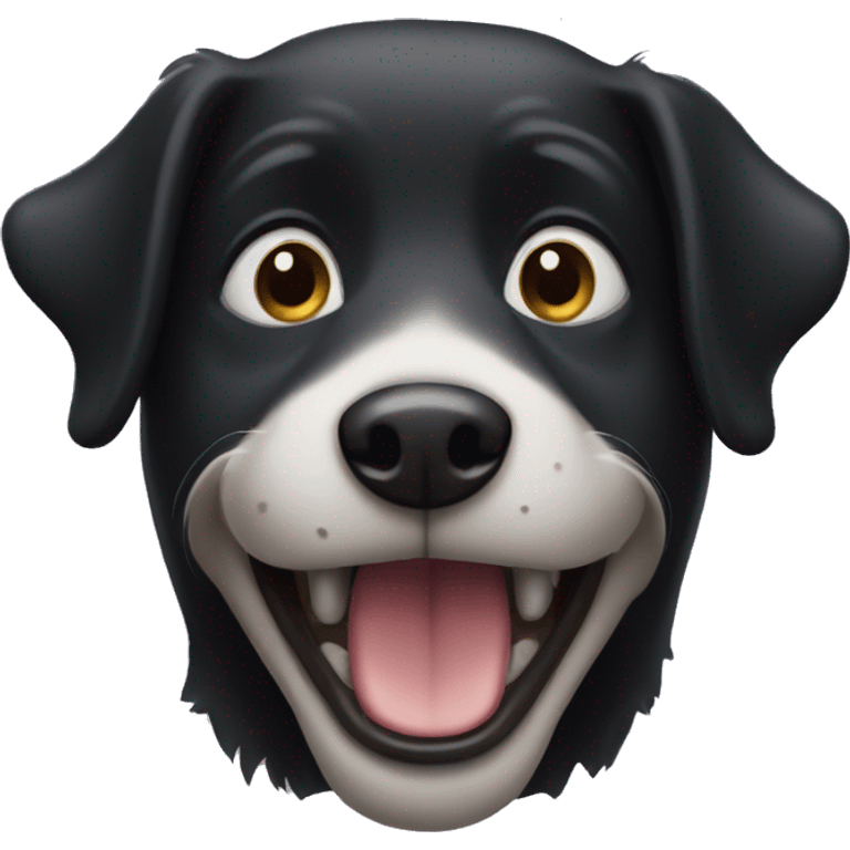 black dog face happy emoji