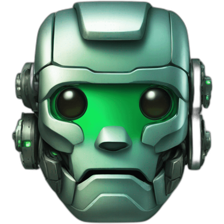 robo with green metal emoji