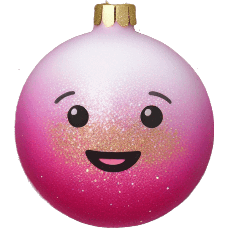 Pink ombre Christmas ornament with glitter  emoji