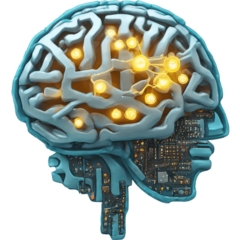 Cyborg brain with circuitry emoji