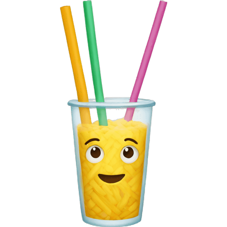 One colourful Straw  emoji