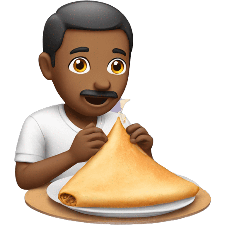 Man eating a dosa emoji