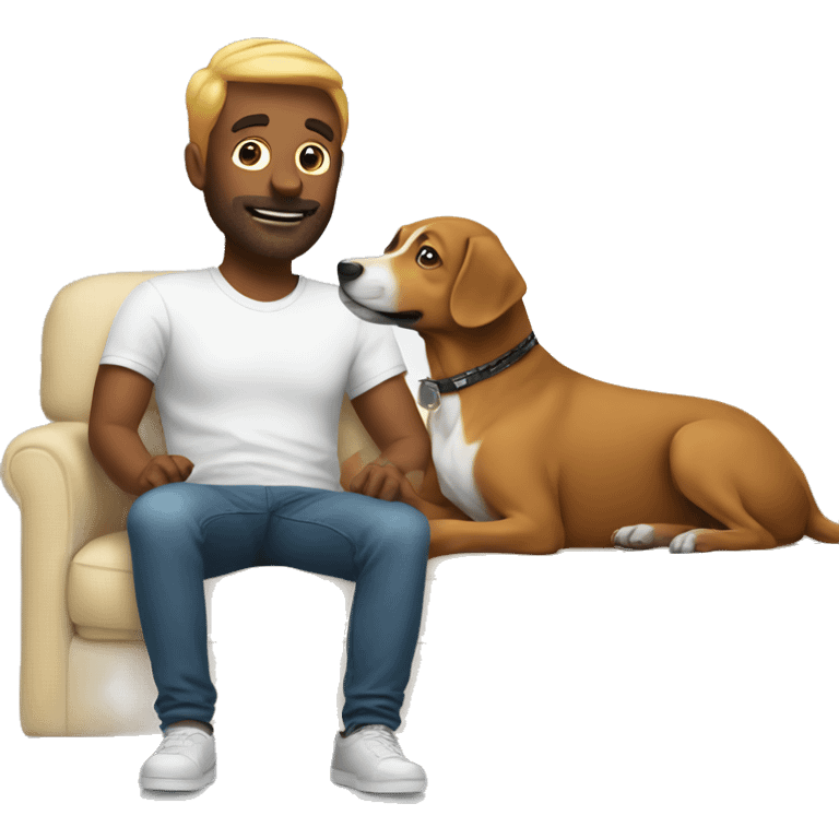 Dog and guy on couch emoji