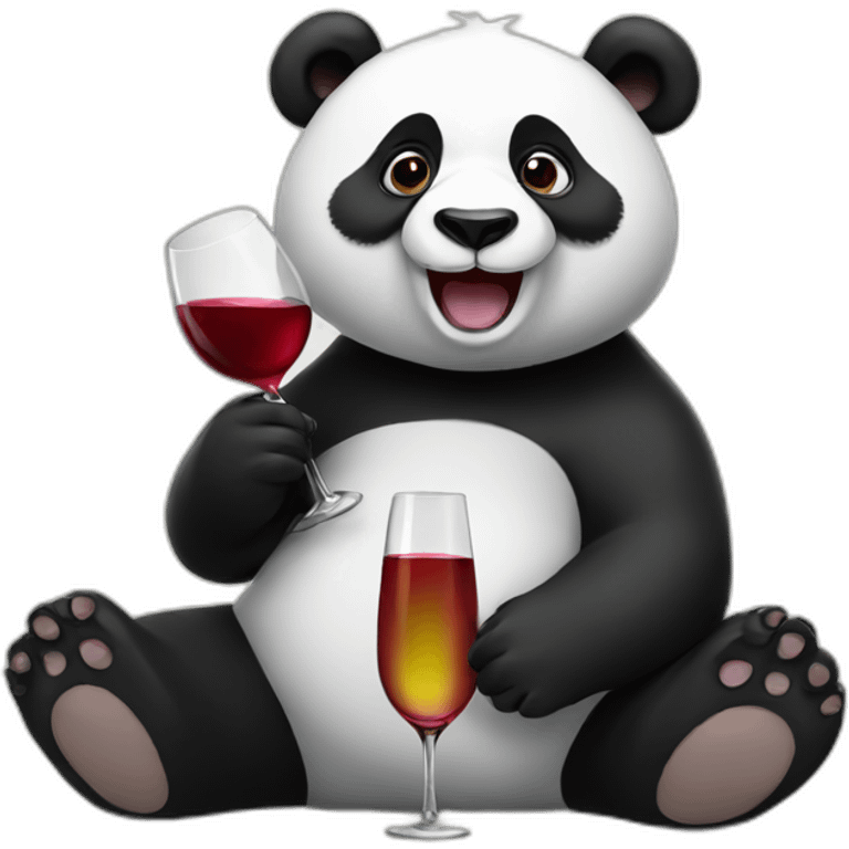 Panda drinking wine  emoji