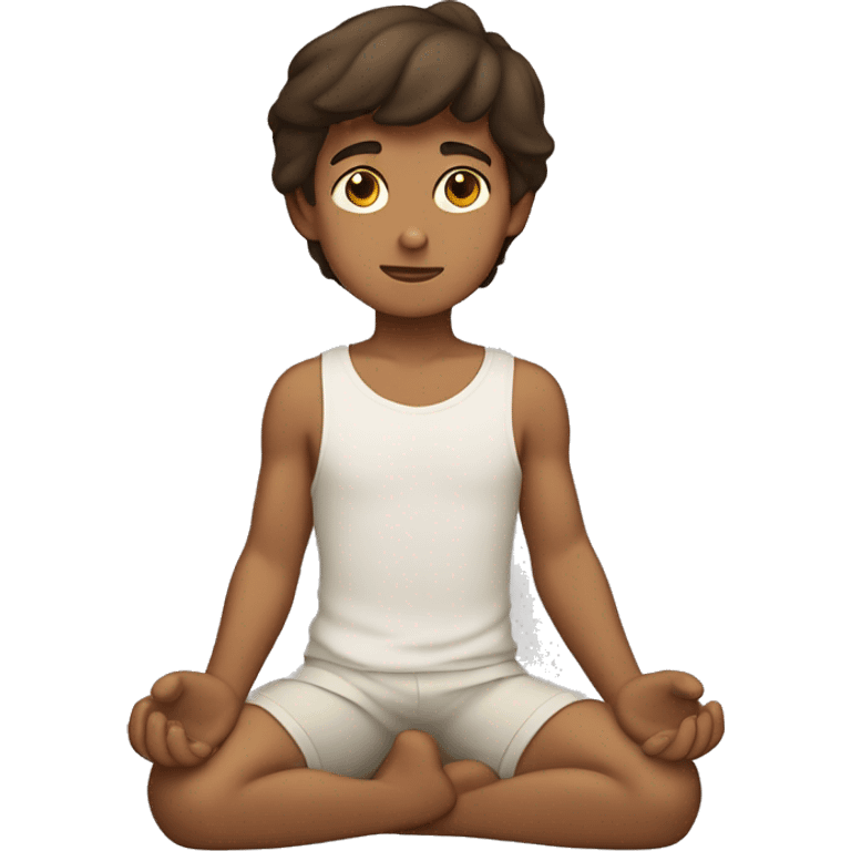 tanned brunette boy kneeling praying  emoji