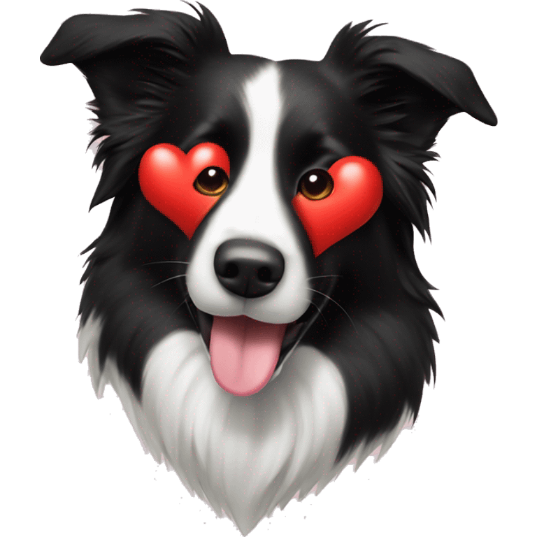 Border collie with heart on snut emoji