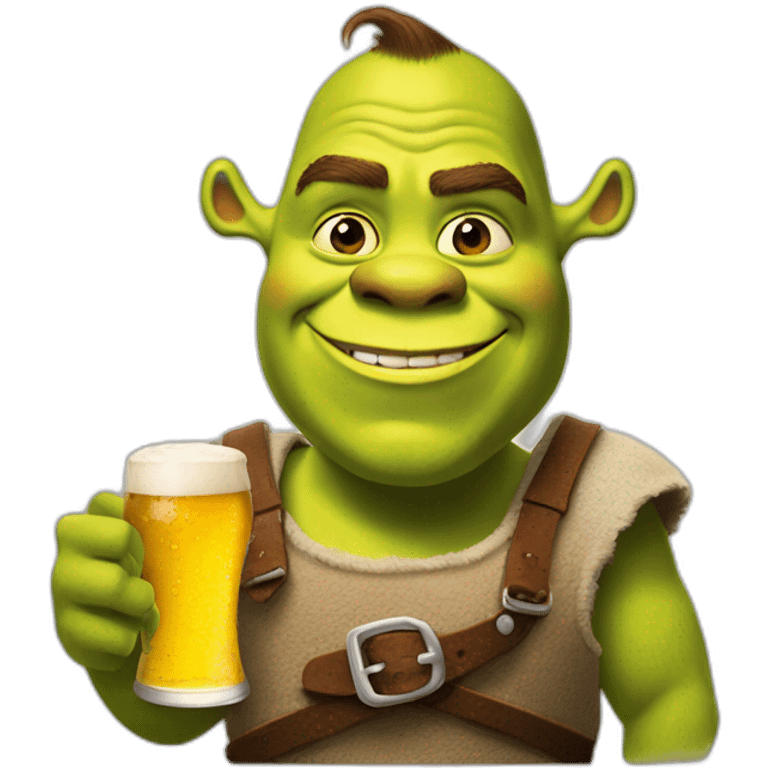 Shrek avec une bière emoji