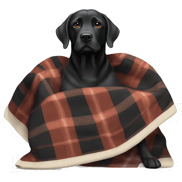 Black lab with a blanket emoji