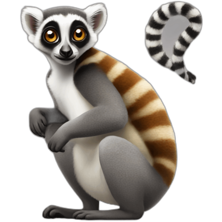 lemur-with-a-woman-on-his-back emoji