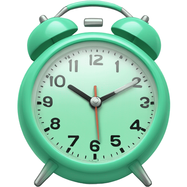 Mint green alarm clock emoji