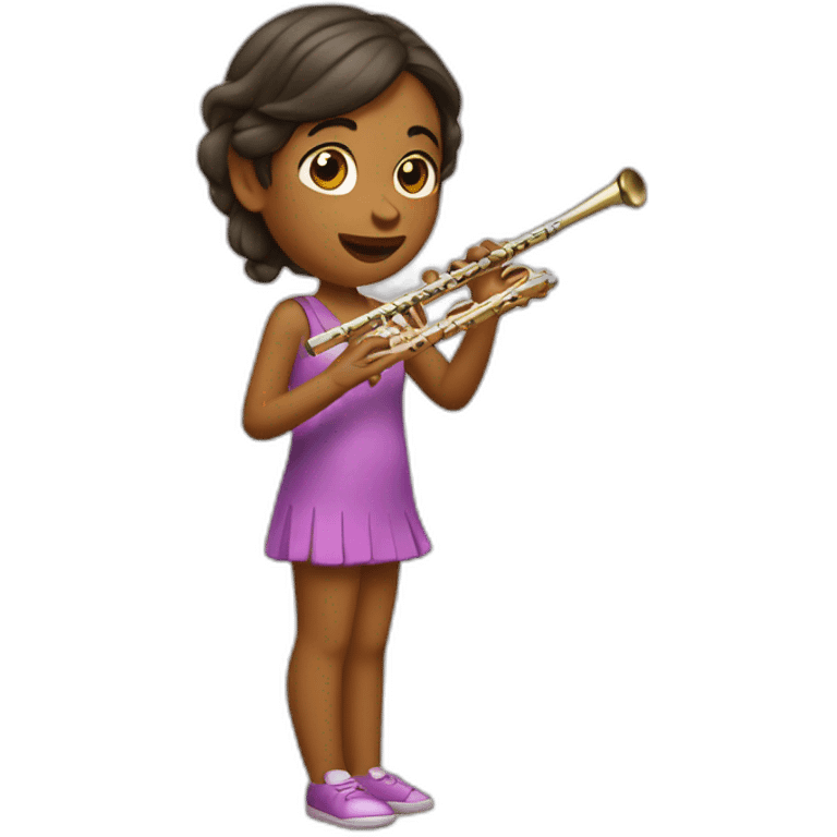 Fille  qui joue flute emoji