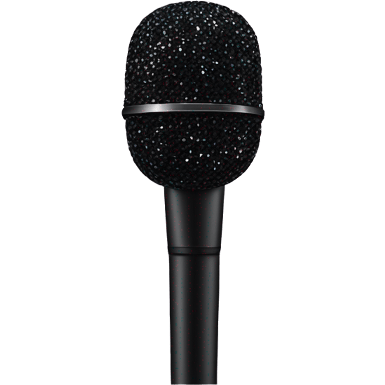 Black glitters microphone  emoji