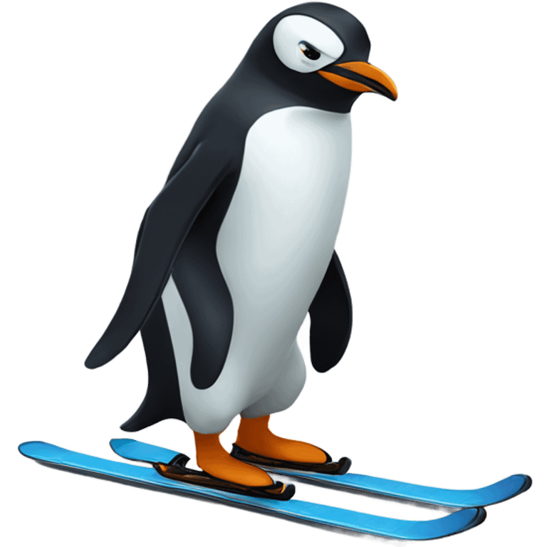 Penguin skiing  emoji