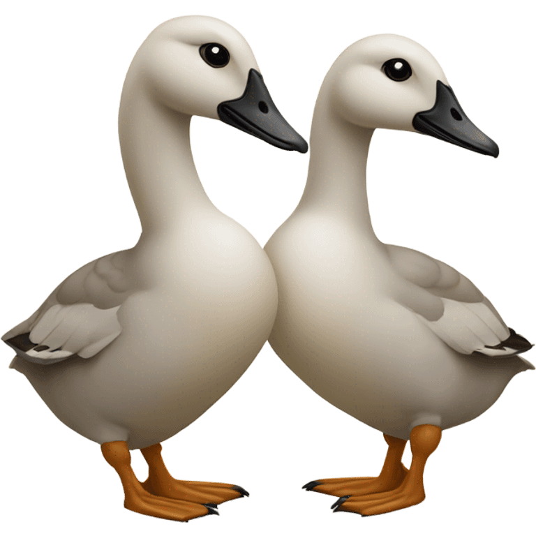 Two geese hugging emoji