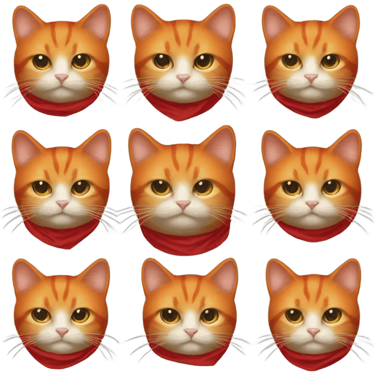 Orange cat in red silk suit emoji