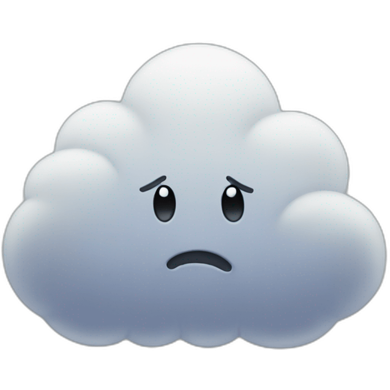 sad Cloud with eyes and hands praying emoji