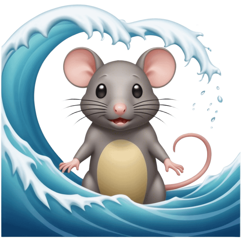 Rat drowning under wave emoji