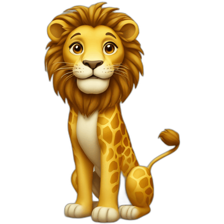 Lion sur une girafe  emoji