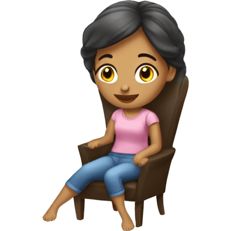 Une fille sur un fauteuil emoji