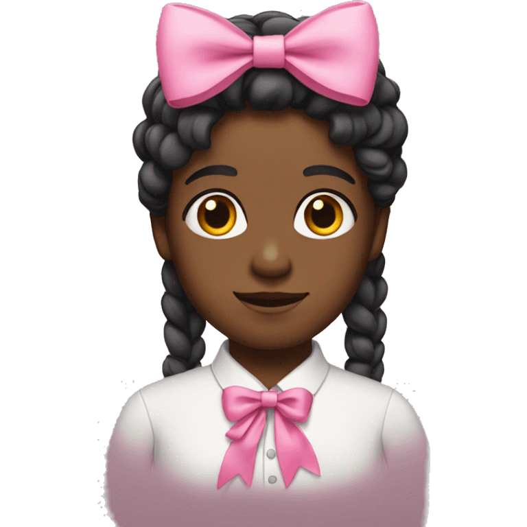 black person with pink bow emoji