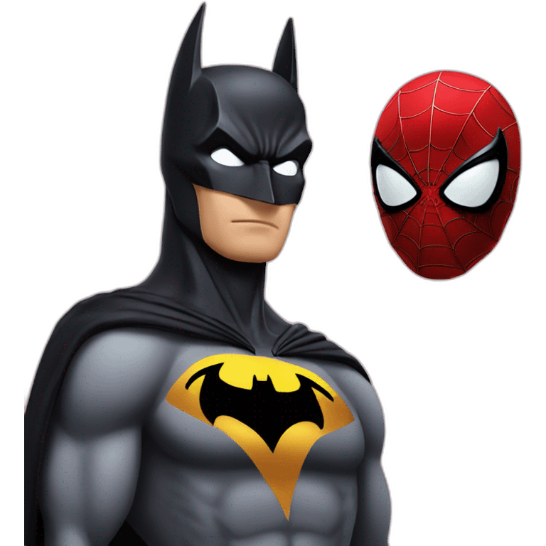 super hear with head of batman and body of spider man  emoji