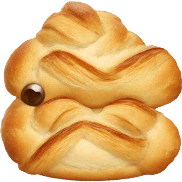 Croisant whit a face emoji