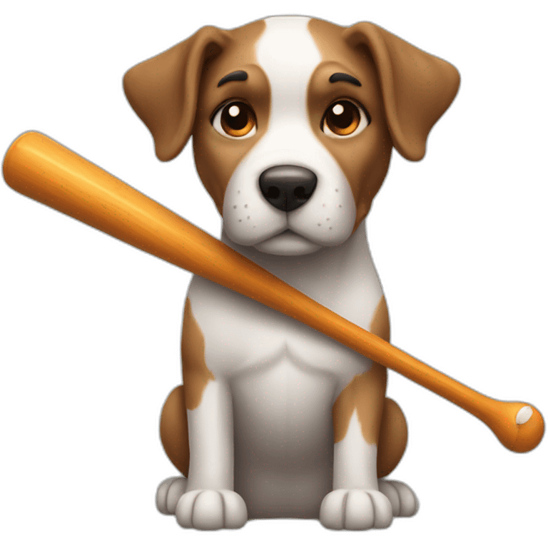 Dog with a baseball batt emoji