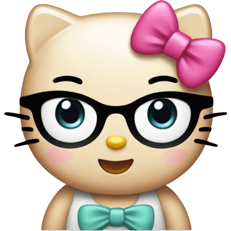 Hello kitty with a pink bow emoji