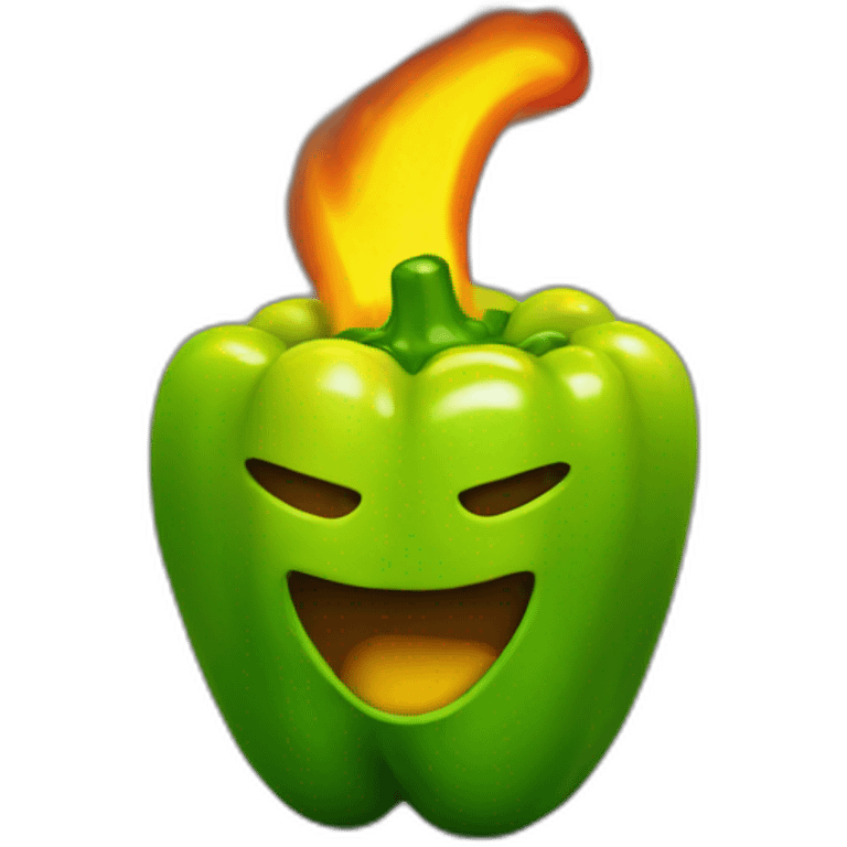 green yellow pepper on Fire emoji