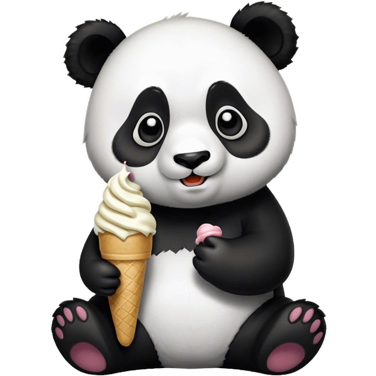 Panda eating ice cream emoji