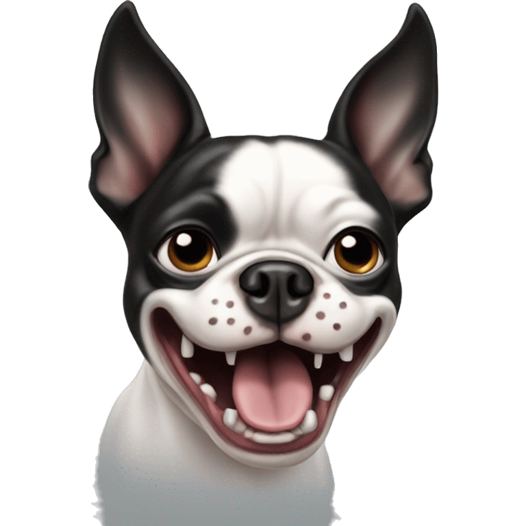 Boston terrier dog screaming  emoji