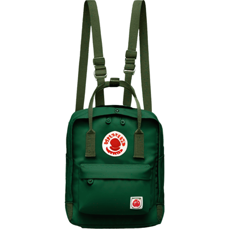 fjallraven kanken forest green mini cross body bag emoji