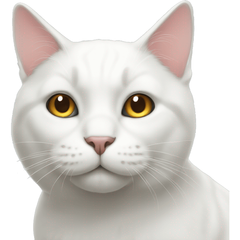 HUGE white cat emoji