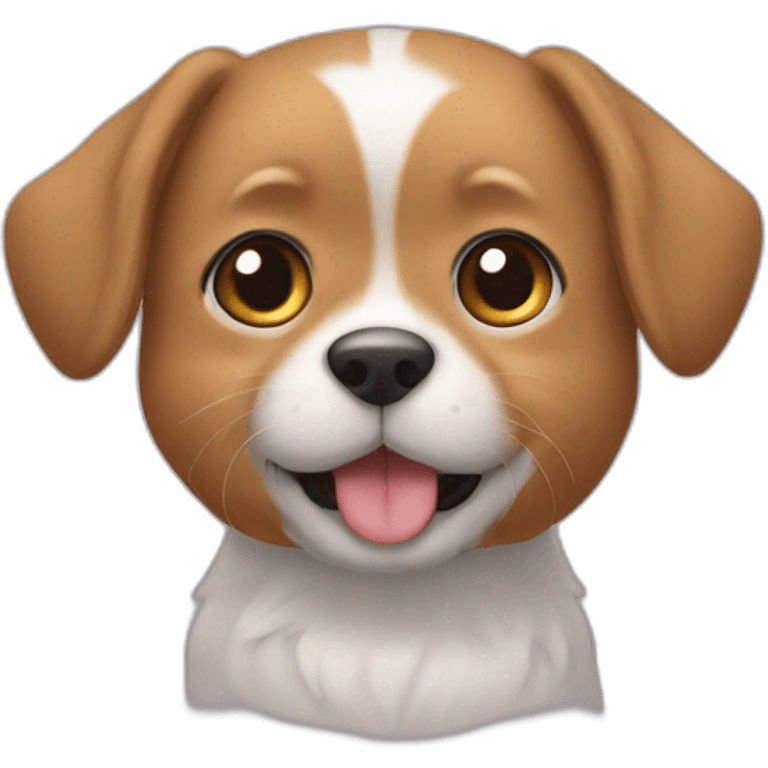 Chien sur un chat emoji