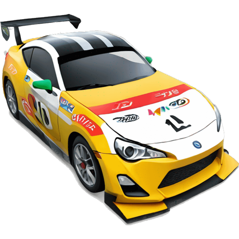 Card stock Papercraft fr-s racing car emoji